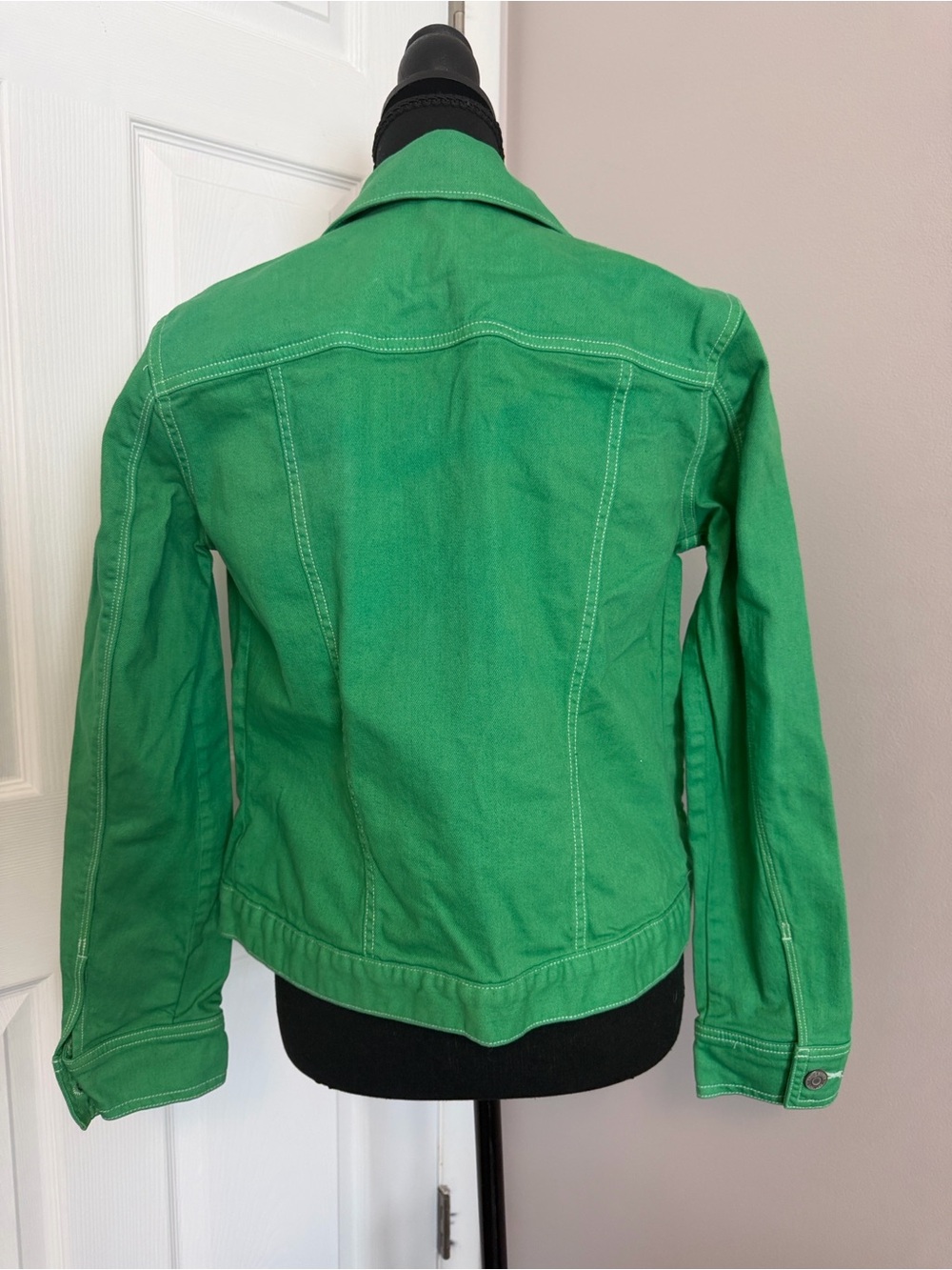 Eddie Bauer Green Denim Jacket - Button-Front Casual Jean Jacket - Picture 5 of 7